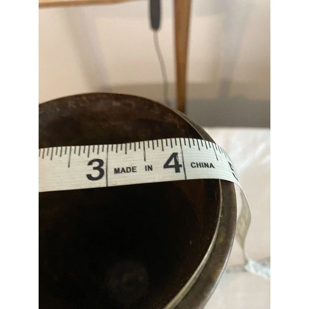 Brass Candle Holder With Koi Fish Vessel Unique Vintage With Patina